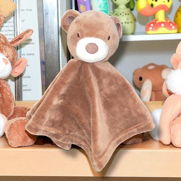 Baby Essentials Brown Bear Lovey Security Blanket Nursery Decor Shower Gift 13" - Picture 10 of 10